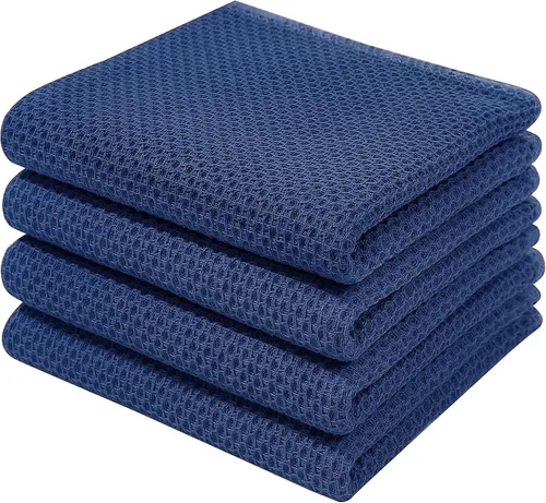 Miniatura 200 de Homaxy Paños de cocina de 100% algodón con tejido de gofre, ultra suaves, absorbentes, de secado rápido, 12 x 12 pulgadas, paquete de 6, amarillo