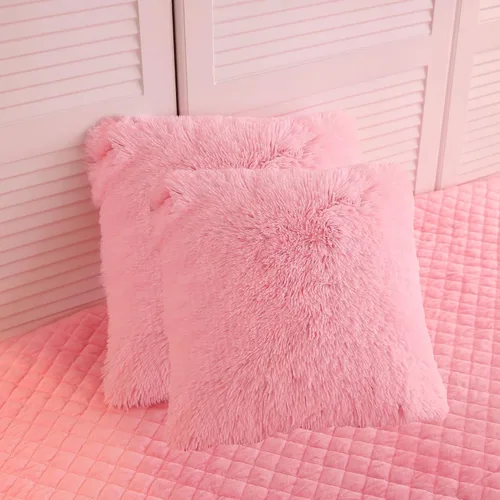 Miniatura 32 de LIFEREVO Paquete de 2 fundas de almohada de piel sintética esponjosa, fundas de almohada cuadradas de 18 x 18 pulgadas, fundas de almohada Blanco