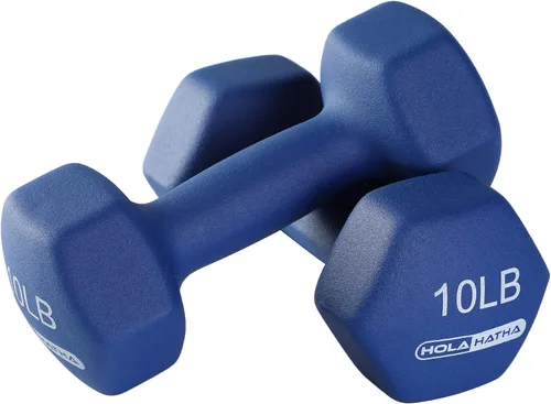 Miniatura 8 de HolaHatha Neoprene Dumbbell Weights Set w/Rack, Home Gym Equipment - Portable Weighted Exercise Dumbbells for Fitness, Training, and Lifting