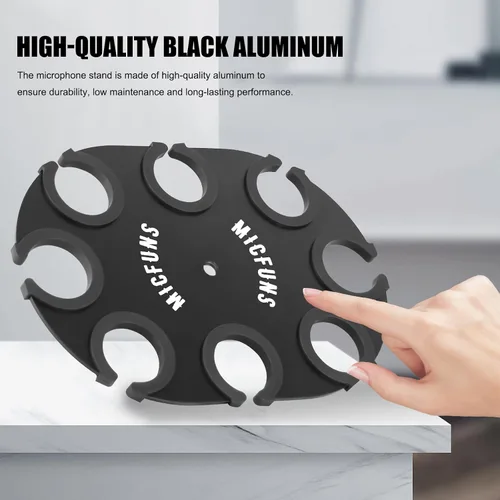 Miniatura 8 de TM100 Soporte para micrófono múltiple para soporte de micrófono, accesorio de bandeja cuadrada con capacidad para hasta 8 micrófonos en el escenario
