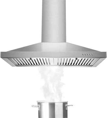 Miniatura 10 de Tieasy Campana extractora de 30 pulgadas para montaje en pared, campana de ventilación de cocina de 450 CFM en acero inoxidable, campana