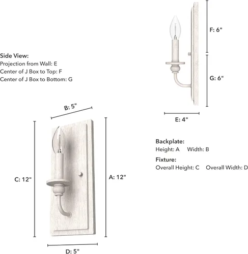Miniatura 4 de Hunter Fan Company 19641 Southcrest - Aplique de pared, color blanco envejecido