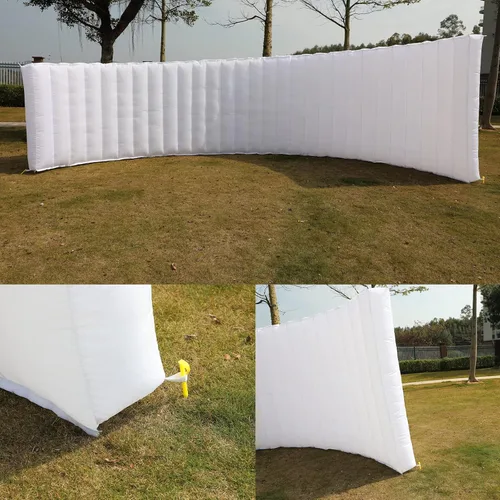 Miniatura 6 de Espiral inflable para cabina de fotos (blanco, 10 x 8.85 x 5 pies/7 pies), tira de luz LED staelea (16 cambios de color), pared inflable para cabina