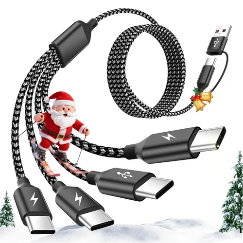 Miniatura 8 de Cable de carga múltiple USB C Splitter 1 paquete, cable de carga USB A/C a USB C, cable de carga dual tipo C, cable de carga múltiple 4 en 2 con 4