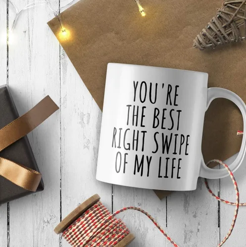 Miniatura 7 de Taza deslizada hacia la derecha Regalo divertido para novio novia novio novia en línea Fechado Aplicación Idea de regalo Fecha de aniversario Cita