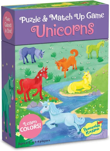 Miniatura 7 de Peaceable Kingdom Puzzle de unicornio y juego de coincidencias