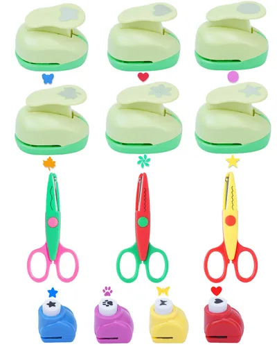 Miniatura 10 de UCEC Perforadora para Manualidades, 9 Piezas Perforadoras de Papel de 5/8 Pulgadas para Manualidades Formas de Perforación Perforadora