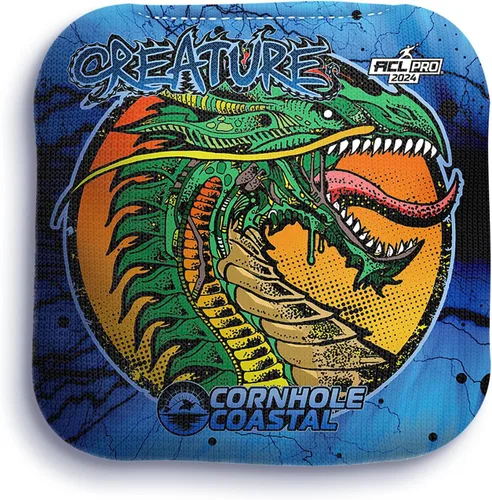 Miniatura 6 de Juego de 4 bolsas de maíz profesionales reguladoras para juegos de lanzamiento de cornhole, para todos los niveles de habilidad (criatura)