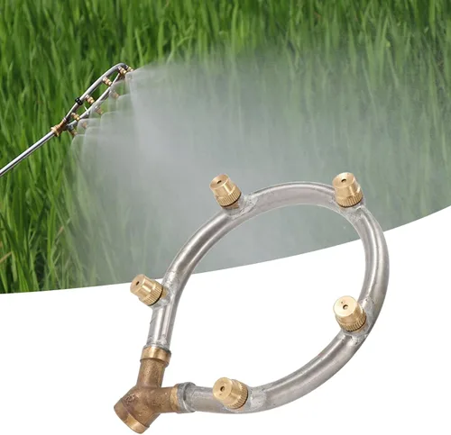 Miniatura 4 de Boquilla atomizadora, rosca hembra G1/4 pulgadas, 5 cabezales, riego circular ajustable, nebulización, para riego de jardín