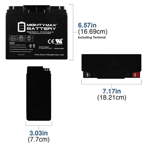 Miniatura 2 de Mighty Max Battery ML22-12 - Batería SLA de 12 voltios y 22 Ah - Paquete de 4