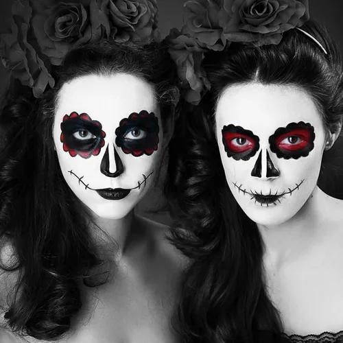 Miniatura 7 de MEICOLY Barra de Pintura Facial y Corporal Negra (1.06 Oz), Pintura Facial Negra Impermeable para Gato Halloween SFX Cráneo Joker Zombi Vampiro