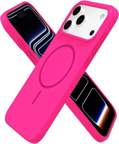 Miniatura 168 de oakxco Funda de silicona Mag Safe para iPhone 17 Pro Max, funda magnética delgada y fina compatible con carga inalámbrica MagSafe, bonita funda Negro