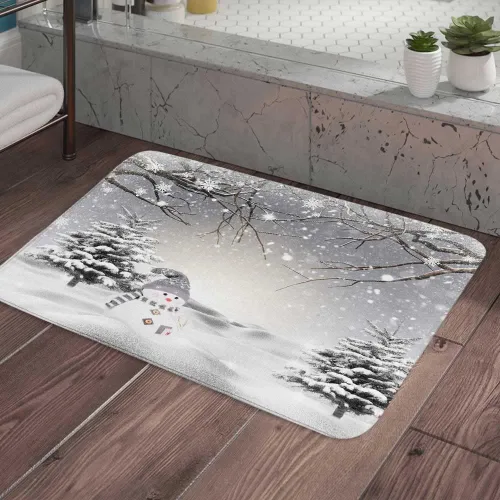 Miniatura 9 de JAWO Tapete de baño blanco y negro, de franela con enrejado marroquí, antideslizante, para cocina, ducha, bañera, fregadero, (16 x 24 pulgadas)