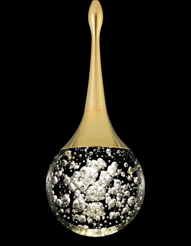 Miniatura 9 de Lámpara colgante Flashing God de oro con 1 luz en forma de lágrima y cristal, lámpara colgante integrada con burbuja de cristal para isla de cocina