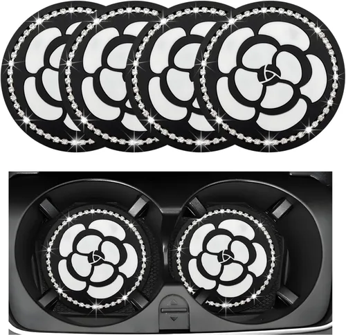 Miniatura 9 de Yourkar 2 piezas de portavasos para automóvil con estampado de vaca, portavasos antideslizantes para automóvil de 7 cm, tapetes para tazas