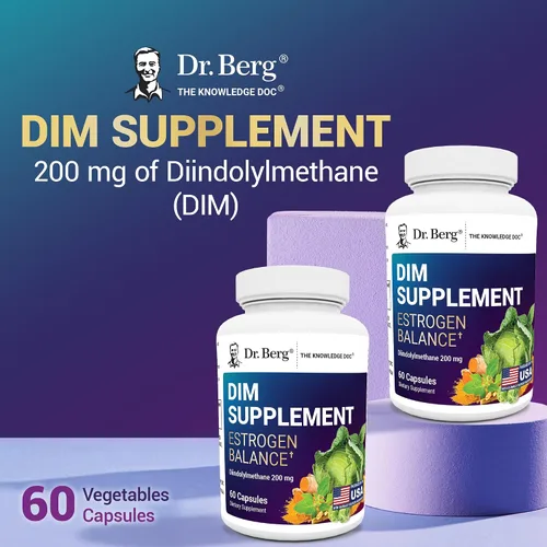 Miniatura 5 de Dr. Berg DIM Suplemento de equilibrio de estrógeno - Suplemento de estrógeno original para mujeres con diindolilmetano para síntomas menstruales