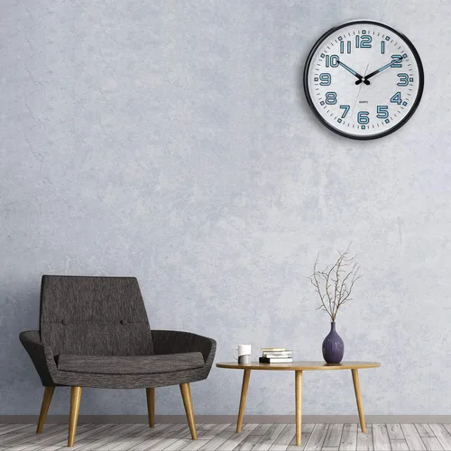 Miniatura 8 de Plumeet Reloj de pared con luz nocturna de 13 pulgadas con función silenciosa y brillante que no hace tictac, funciona con pilas, para el hogar, Luz