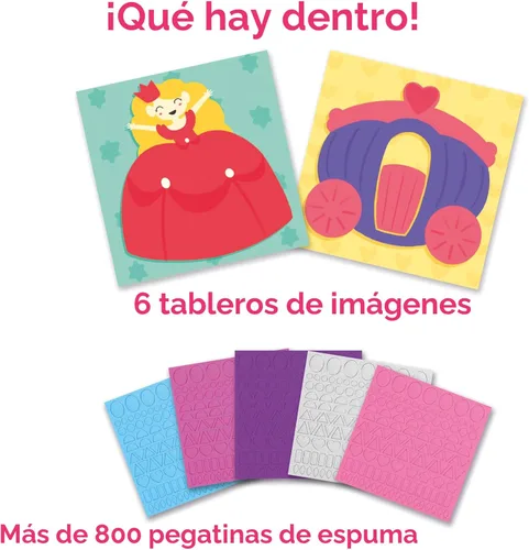 Miniatura 2 de Skillmatics Actividad artística de calcomanías de espuma – Unicornios y princesas, diversión sin desorden para niños, más de 800 calcomanías