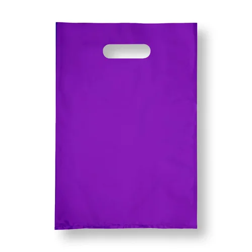 Miniatura 12 de Infinite Pack Bolsa de Plástico con Asa Troquelada Bolsa de 12" x 15" Bolsas de Mercancía de Plástico Negro Paquete de 100 para Venta al Por Menor