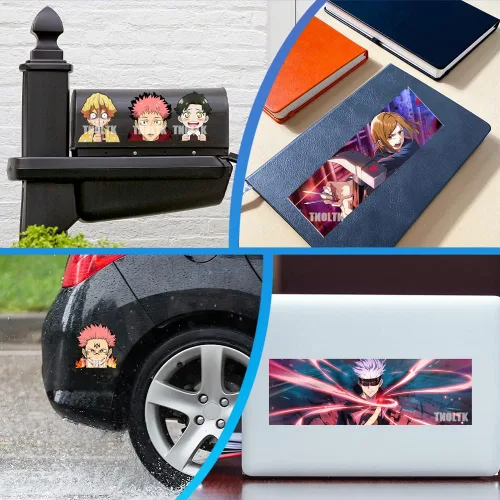 Miniatura 4 de Calcomanías de animé para automóvil, impermeables, calcomanías de parachoques de anime para automóvil, laptop, ventana, iPad, patineta, niños