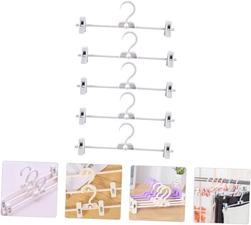 Miniatura 9 de Housoutil Perchas para pantalones para faldas, colgador de corbatas, colgador de trajes, perchas con clip para colgar colgadores, colgadores