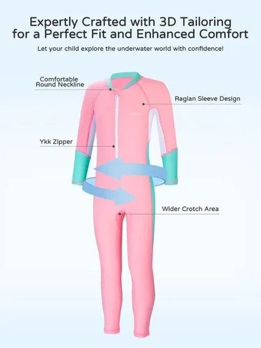 Miniatura 3 de COPOZZ Kids Diving Skin,Boys Toddlers 0.5mm Thin Shorty Wetsuit Rash Guard, Front Zipper UPF50+ Swimsuits for Diving