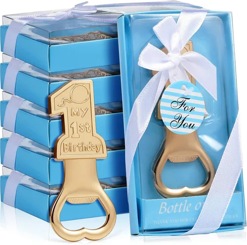 Miniatura 8 de Paquete de 30 suministros para fiesta de primer cumpleaños, regalo para invitados, 1 abrebotellas, decoración de primer aniversario, recuerdos, Rosa