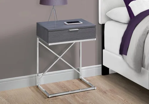 Miniatura 2 de Monarch Specialties I Accent, mesa final, mesita de noche, GRIS