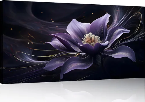 Miniatura 29 de TutuBeer 1 Panel Arte de Pared con Imagen Púrpura Arte de Pared en Lienzo Púrpura Abstracto Color Ciruela Impresión de Flores en Lienzo Pintura