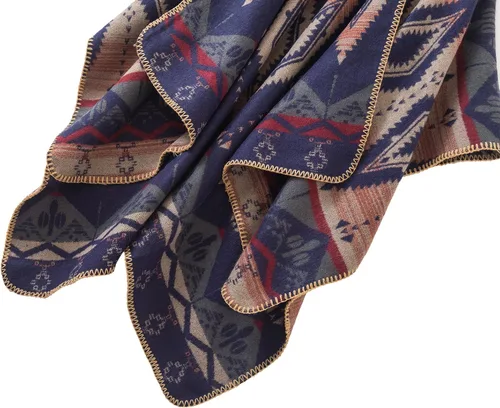 Miniatura 82 de Urban CoCo Poncho de colores para mujer, chal con frente abierto, color en bloques
