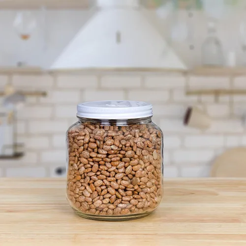 Miniatura 2 de Cornucopia Brands Tarro de vidrio transparente de boca ancha de 64 onzas, libre de BPA de grado alimenticio con tapa de metal (medio galón); tarro