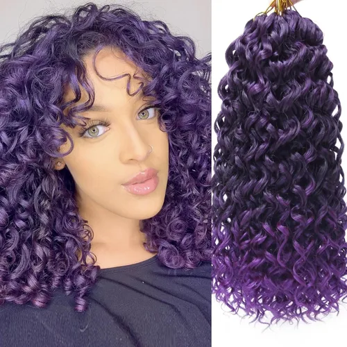 Miniatura 57 de 8 Paquetes de Cabello Rizado con Ganchillo GoGo, Cabello Rizado con Ganchillo para Mujeres Negras, Trenzado de Onda Profunda, Cabello Sintético