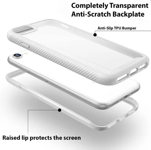 Miniatura 3 de CellEver Funda transparente de cuerpo completo para iPhone SE 2020 iPhone 7/8, protección resistente con parachoques de TPU antideslizante