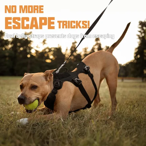 Miniatura 3 de AUROTH Arnés para perro a prueba de escape, chaleco ajustable reflectante acolchado suave con asa de elevación, tamaño mediano