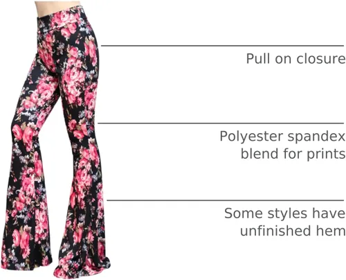 Miniatura 43 de ShopMyTrend - Pantalones de yoga largos con piernas anchas y acampanadas estilo palazzo, con cintura alta, para mujer