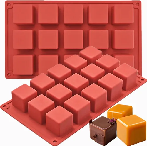 Miniatura 11 de JOERSH Molde de silicona para pastel en forma de cubo Molde cuadrado 3D de mini mousse de 2 x 2 x 2 pulgadas, moldes de postre francés