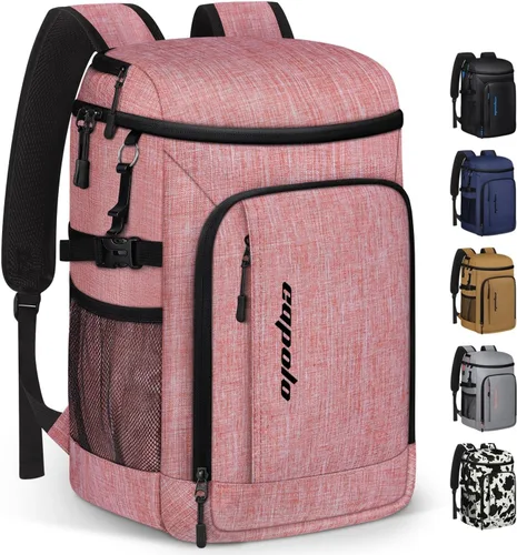 Miniatura 16 de Capolo Mochila térmica térmica impermeable para mujeres y hombres, 36/45 latas, lonchera a prueba de fugas, bolsa térmica suave para acampar y playa