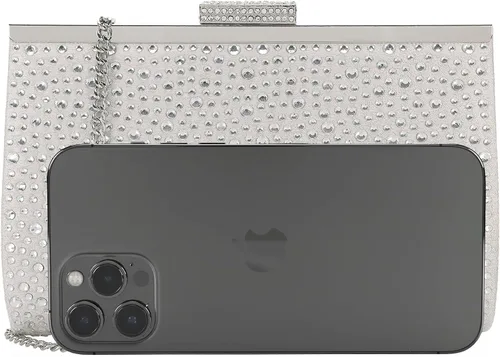 Miniatura 6 de DEXMAY Crystal Clutch Purse for Women Rhinestone Frame Clutch Handbag for Party