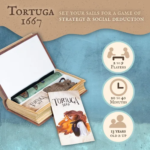 Miniatura 2 de Facade Games Tortuga 1667 Juego de mesa, juego de cartas de saqueo de tesoros, estrategia, engaño y suerte para 2-9 jugadores
