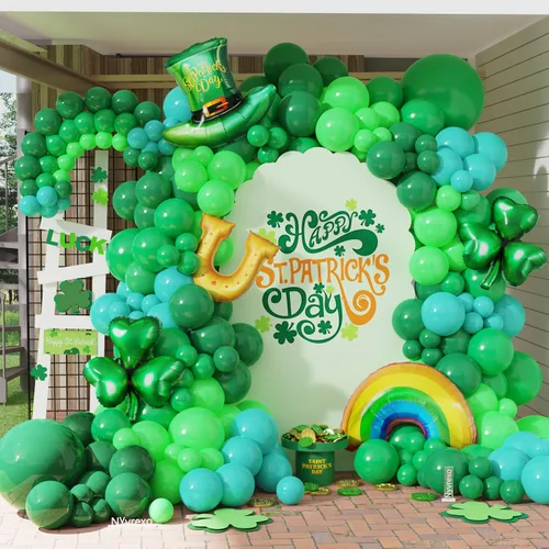 Miniatura 15 de Decoraciones de fiesta de cumpleaños pirata, 142 piezas de guirnalda de globos dorados metálicos rojos, negros, kit de arco de arco de globos