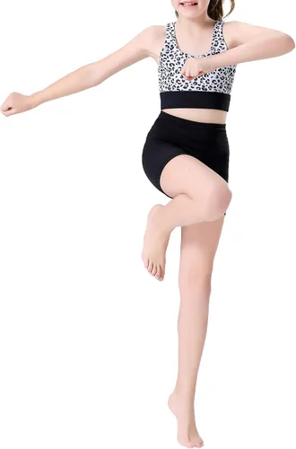 Miniatura 3 de Swdarz Pantalones cortos de gimnasia para niñas, para voleibol, animación, ballet, elastano