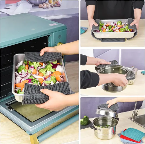 Miniatura 5 de Salvamanteles de silicona para ollas, salvamanteles para ollas y sartenes calientes, salvamanteles multiusos resistentes al calor para platos