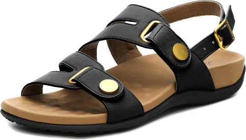 Miniatura 7 de Littleplum Sandalias ortopédicas para mujer, con soporte de arco, cómodas, planas, ajustables, para caminar, verano, playa
