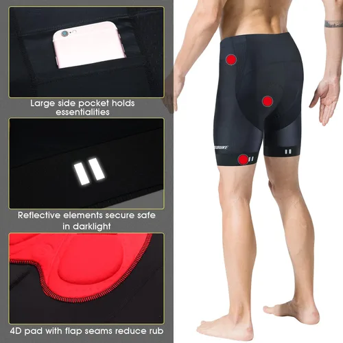 Miniatura 5 de Souke Sports Pantalones cortos de ciclismo acolchados para hombre, cómodos pantalones de ciclismo de carretera