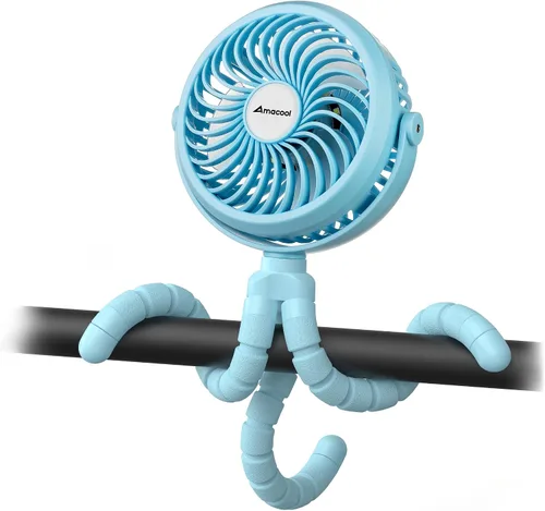 AMACOOL Ventilador de cochecito a pilas, esenciales de viaje para bebés para la playa, Disney, para recién nacidos, regalos de baby shower, búsqueda