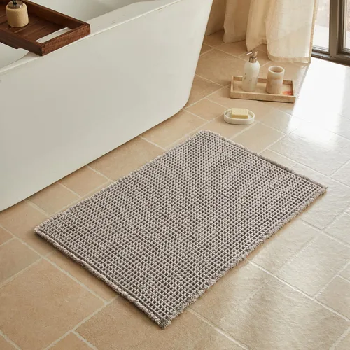 Miniatura 123 de Triohero Tapete de baño con diseño de gofre, tapete de baño pequeño y bohemio, antideslizante, lavable, ultra suave, súper absorbente, de secado
