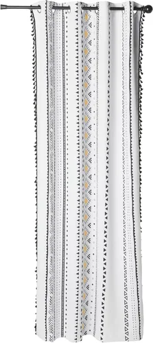 Miniatura 27 de NICETOWN Cortinas bohemias de lino transparente para sala de estar, cortinas semitransparentes de granja con patrón de rayas bohemias, cortinas Gris