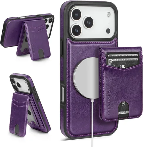 Miniatura 73 de SkyEagle Magsafe - Funda magnética 2 en 1 desmontable para iPhone 11 Pro Max con tarjetero, para mujeres y hombres, piel sintética con bloqueo RFID
