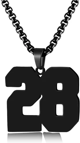 Miniatura 13 de Collar de Número Dorado para Hombre, Cadena de Acero Inoxidable con Colgante de Número para Atletas, Joyería Deportiva Personalizada para Niños