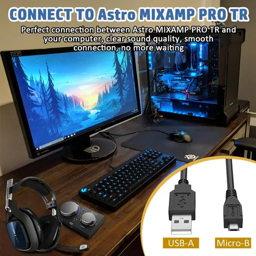 Miniatura 6 de EAGLEGGO Cable de carga micro USB (6.6 ft), para Astro MIXAMP PRO TR, USB 2.0, 6.5 pies, negro